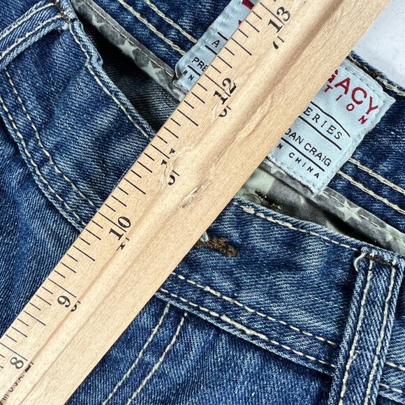 Jordan Craig Artisan Jean Men 33x32 Distressed USA Theme Blue Faded Cotton Denim - Picture 15 of 16